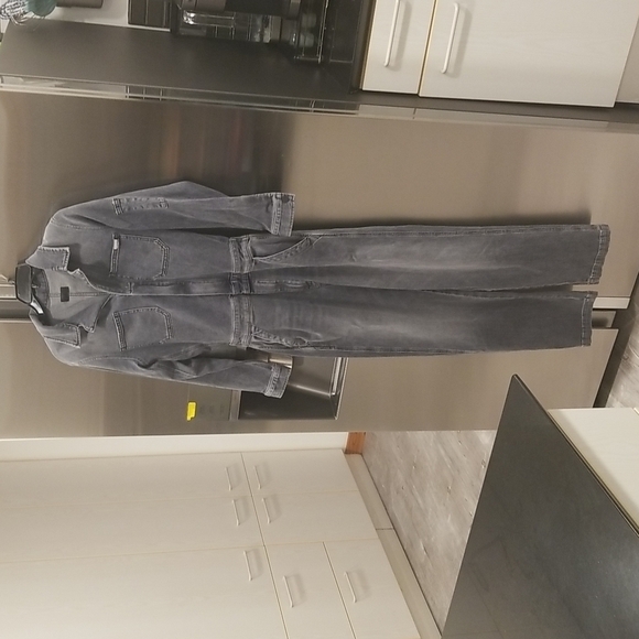 💕MOTHER💕 Half Spring Take-Off Ankle Jumpsuit Stitching in The Dark Gray Small - Picture 12 of 17